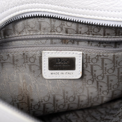 Christian Dior Calfskin Charms Whipstitch Gaucho Double Saddle Bag White 6 of 13