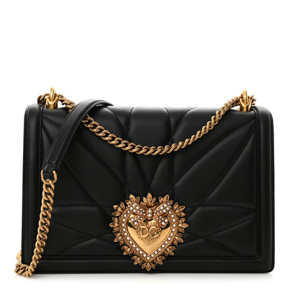 Dolce & Gabbana Calfskin Large Devotion Crossbody Bag Black 1 of 9