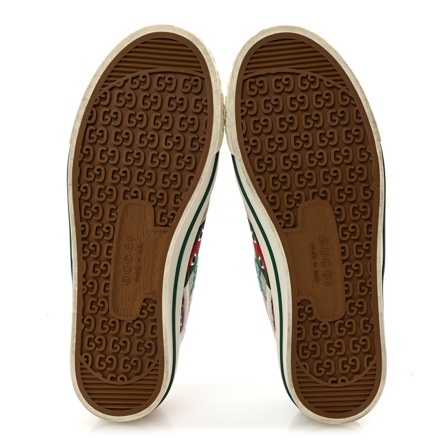 Linen Psychedelic Mini GG Monogram Womens 1977 Tennis Sneakers 38 Multicolor Mystic White