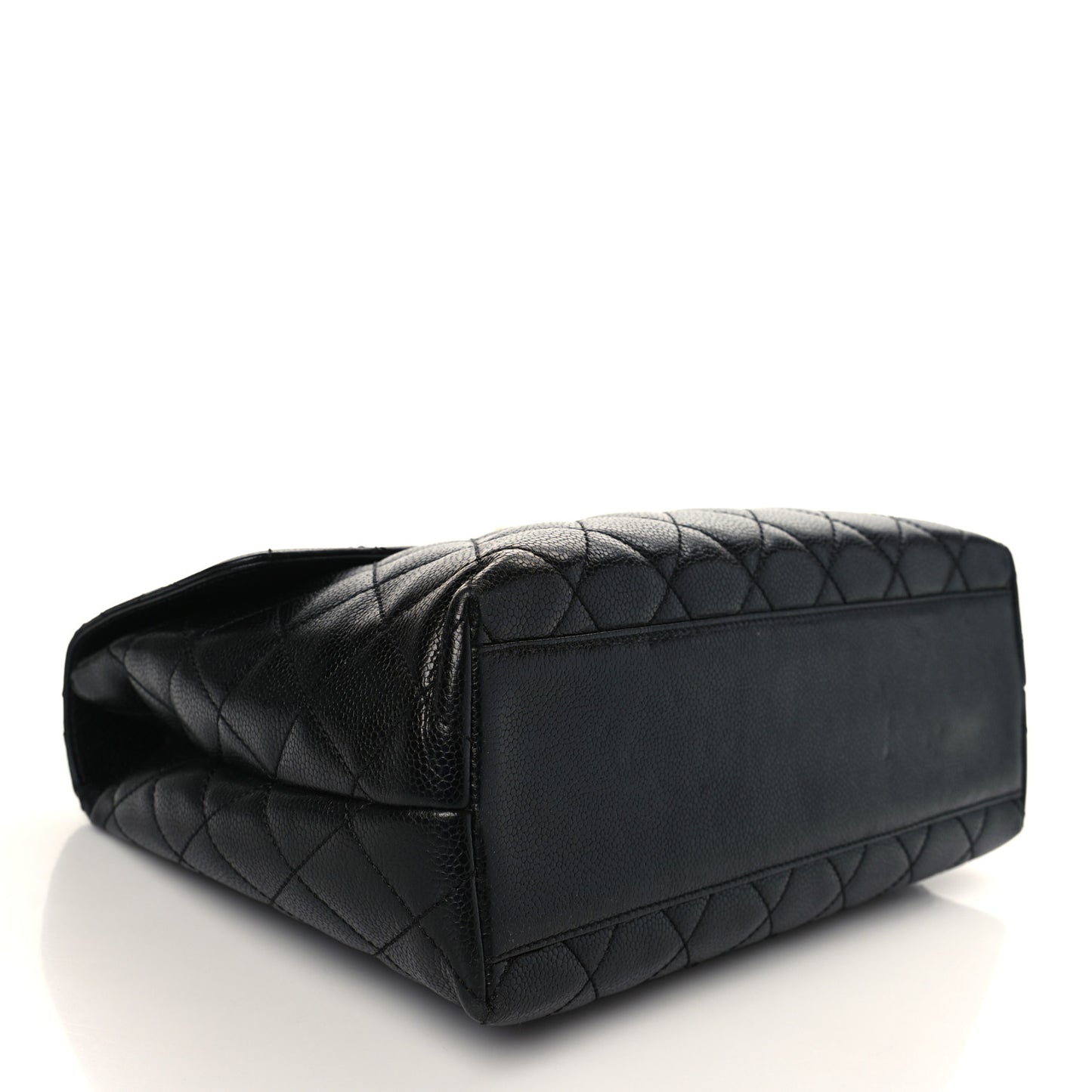 Caviar Quilted Jumbo Kelly Flap Black