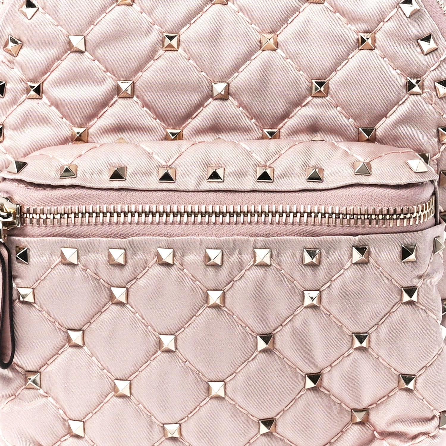 Valentino Garavani Nylon Quilted Mini Rockstud Spike Backpack Dusty Rose 8 of 11