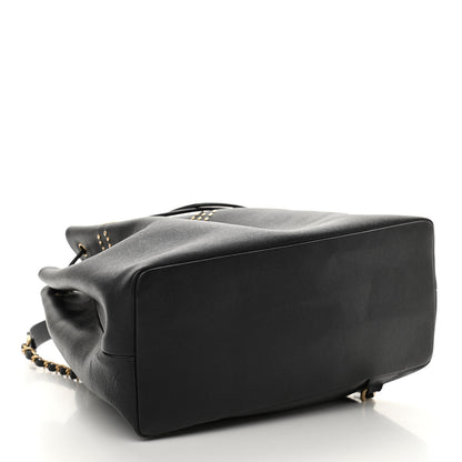 Chanel Caviar Deauville Drawstring Backpack Black 4 of 10
