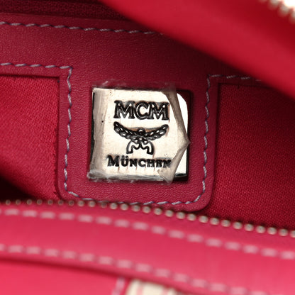 MCM Visetos Medium Boston Bag Pink White 6 of 10