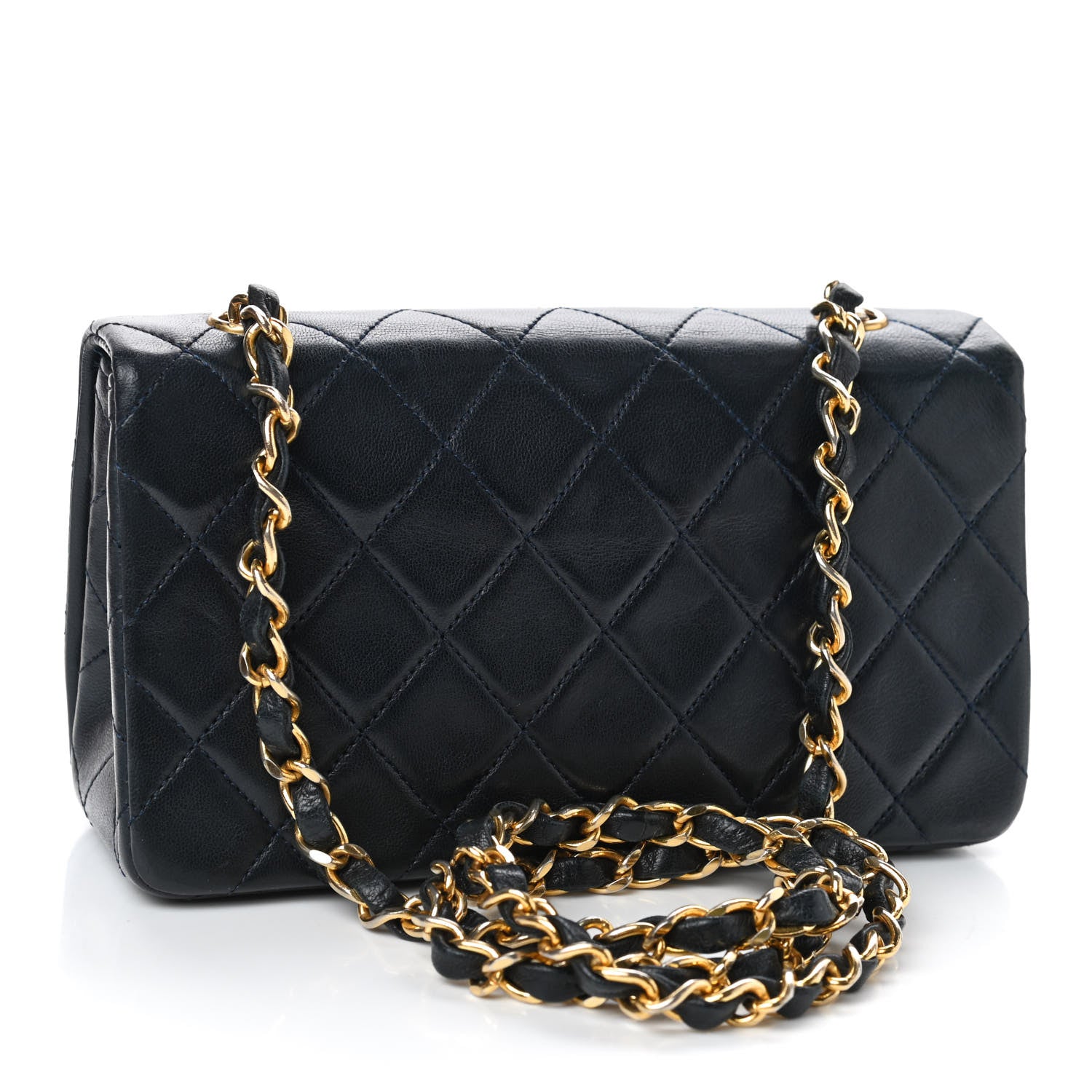 Chanel Lambskin Quilted Small Single Flap Navy 2 of 4