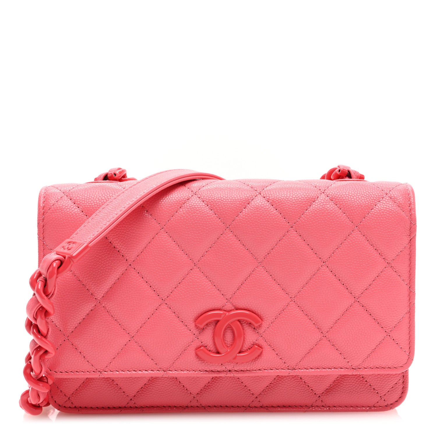 Chanel Caviar Quilted My Everything Wallet On Chain WOC Pink 1 of 10