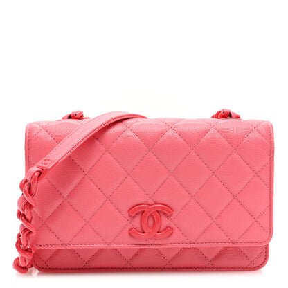 Chanel Caviar Quilted My Everything Wallet On Chain WOC Pink 1 of 10
