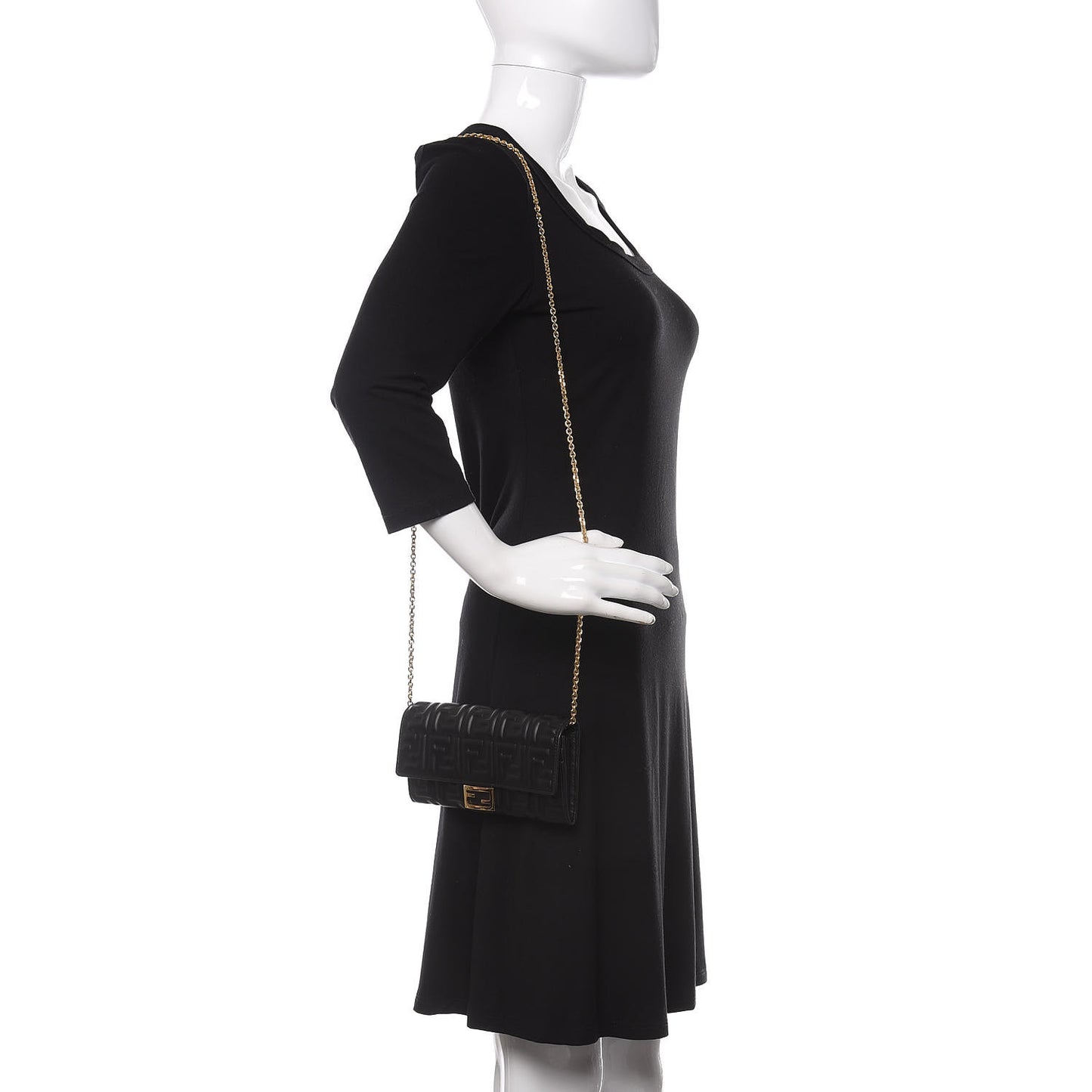 Nappa Matisse FF Embossed Continental Wallet On Chain Black