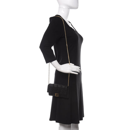 Fendi Nappa Matisse FF Embossed Continental Wallet On Chain Black 2 of 11
