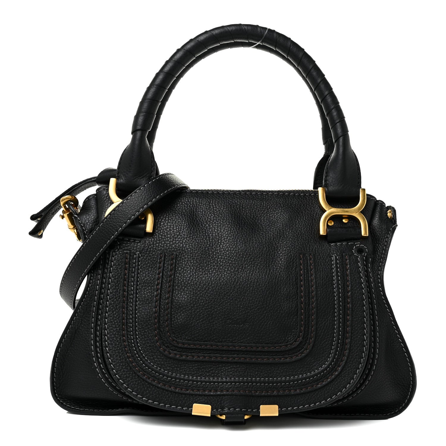 Chloe Calfskin Small Marcie Satchel Black 1 of 16