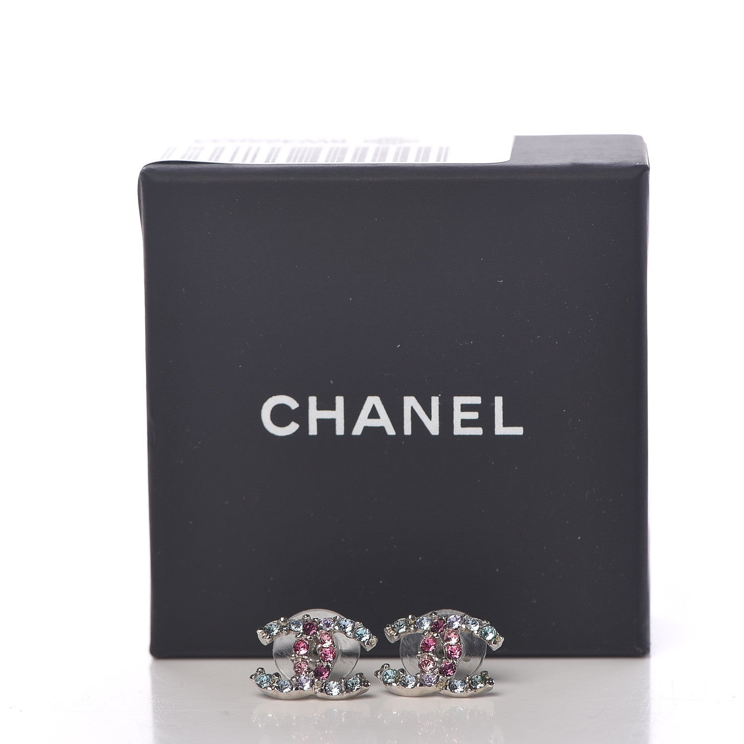 Chanel Crystal CC Earrings Blue Purple 5 of 5