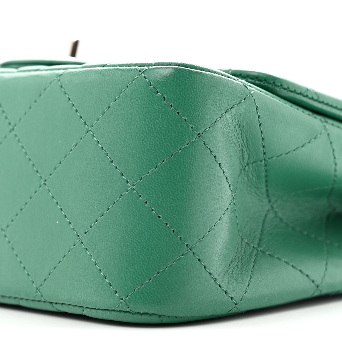 Lambskin Quilted Mini Square Flap Green