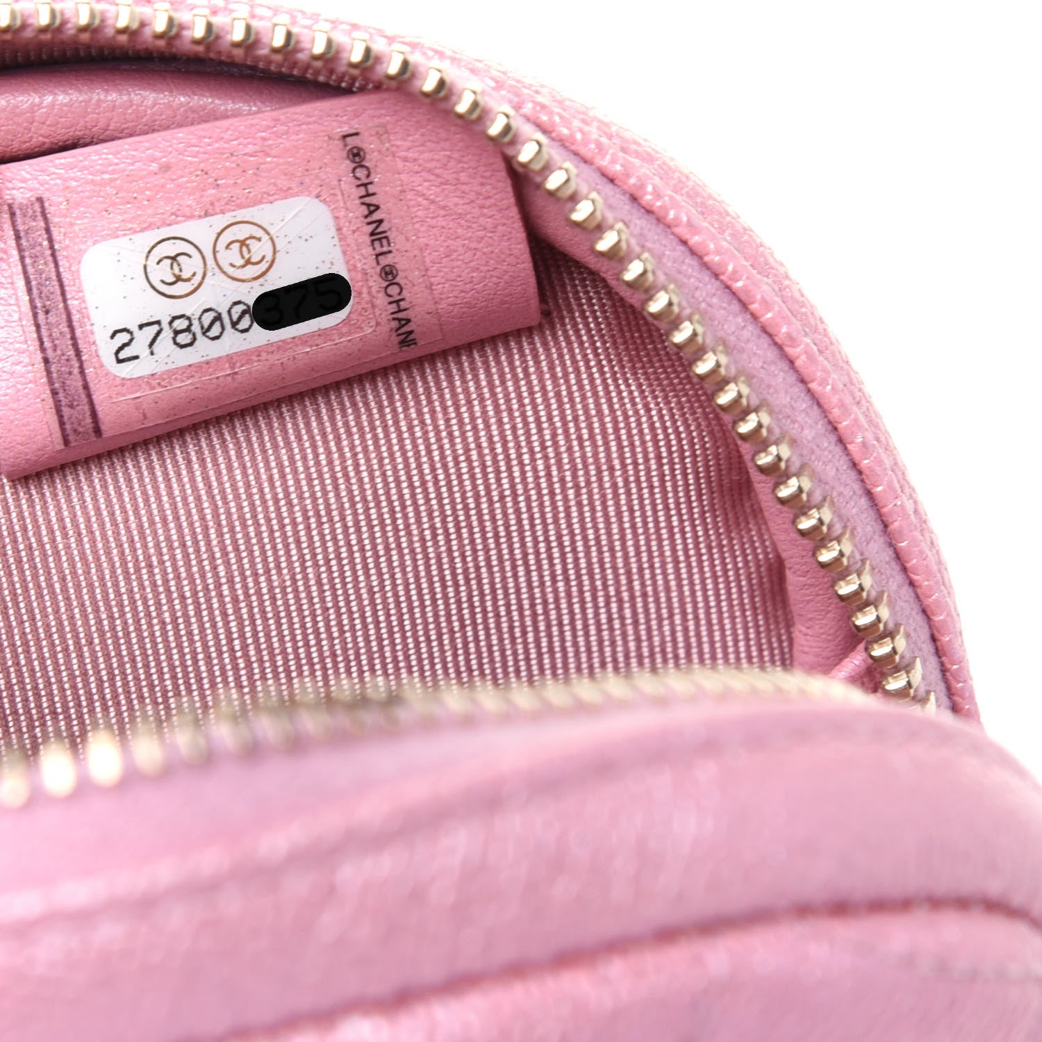 Chanel Iridescent Caviar Quilted Zip Around Classic Coin Purse Rose Pink 7 of 11