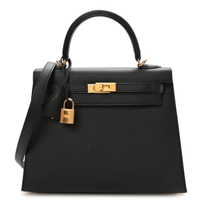 Hermes Epsom Kelly Sellier 25 Black 1 of 11