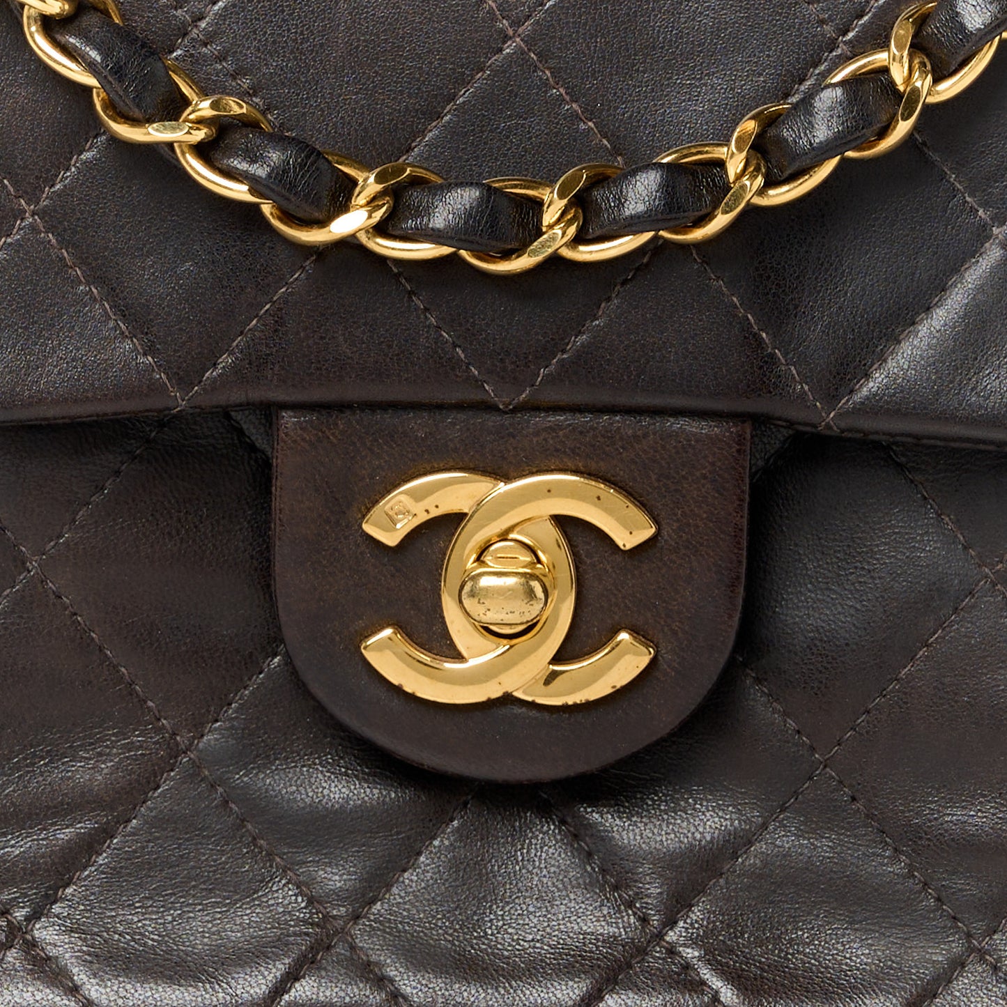 Lambskin Quilted Mini Square Flap Bag Black