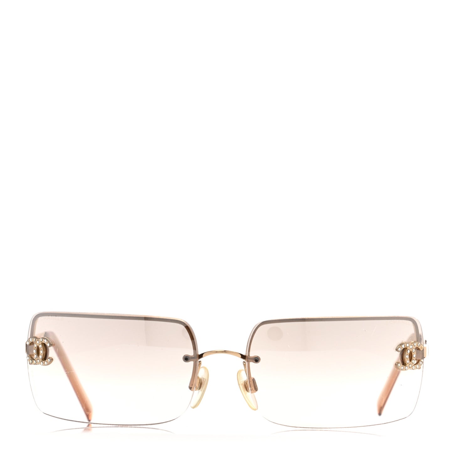 Crystal CC Logo Sunglasses 4104-B Gold