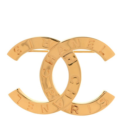 Chanel Metal Paris Button CC Large Brooch Gold 1 of 5