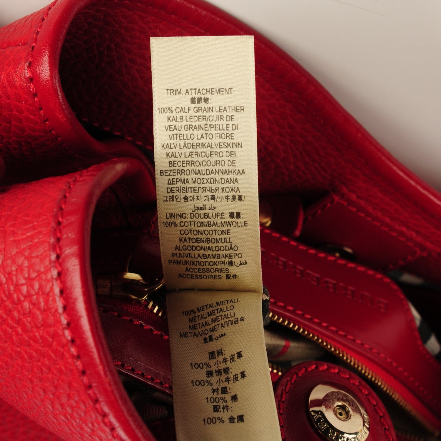 Burberry Grainy Calfskin Canterbury Tote Red 9 of 9
