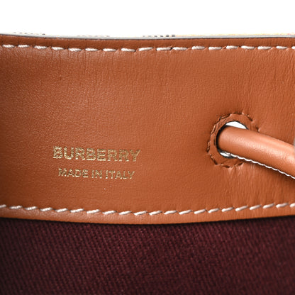 Burberry E-Canvas Vintage Check Mini Drawstring Bucket Bag Briar Brown 6 of 10