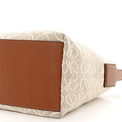 Loewe Jacquard Anagram Calfskin Small Cubi Bag Ecru Tan 10 of 10