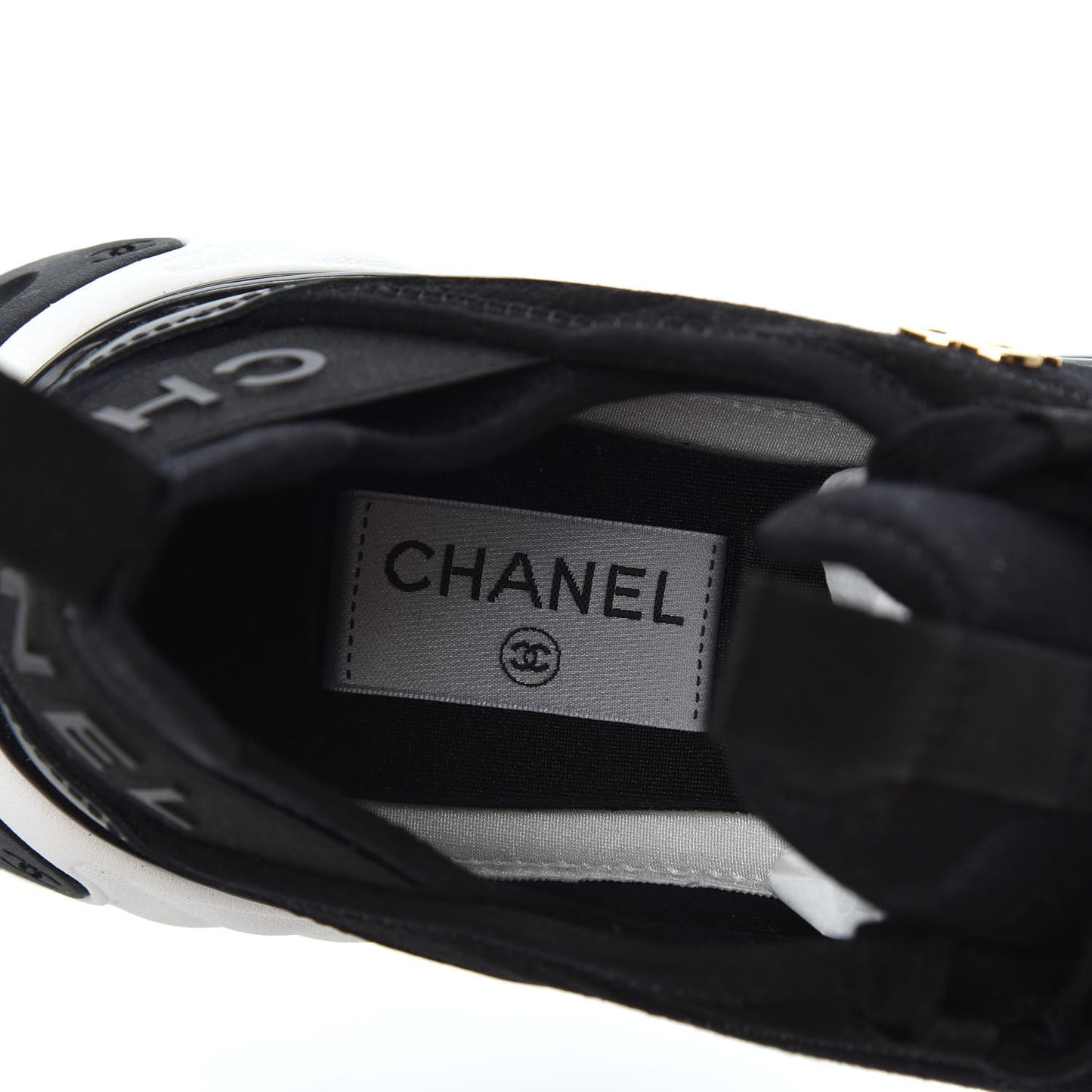 Velvet Calfskin Mixed Fibers CC Sneakers 39.5 Black