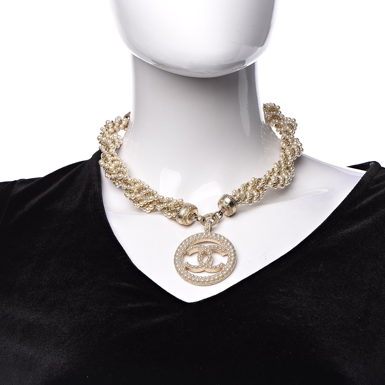 Chanel Pearl CC Short Necklace Gold 2 of 6