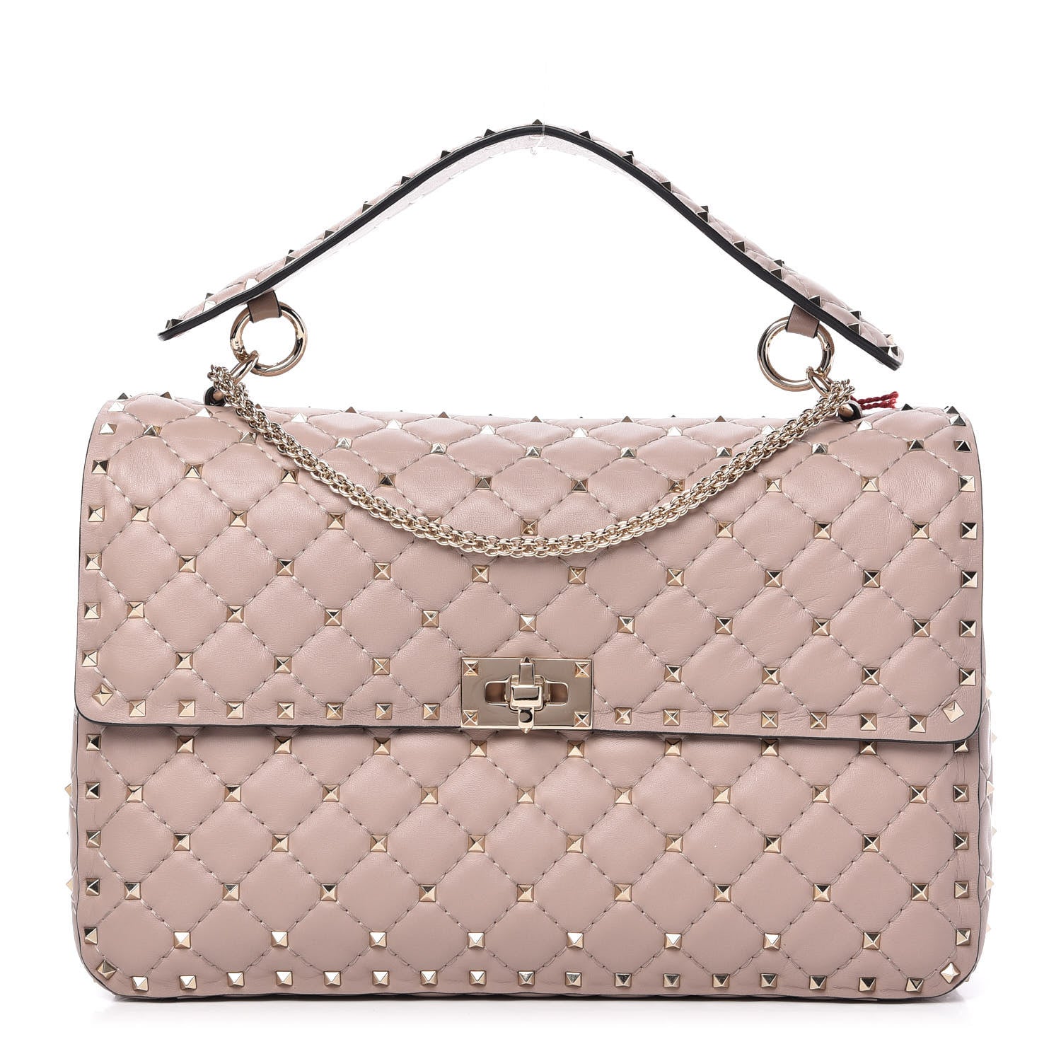 Valentino Garavani Nappa Large Rockstud Spike Shoulder Bag Poudre 1 of 9