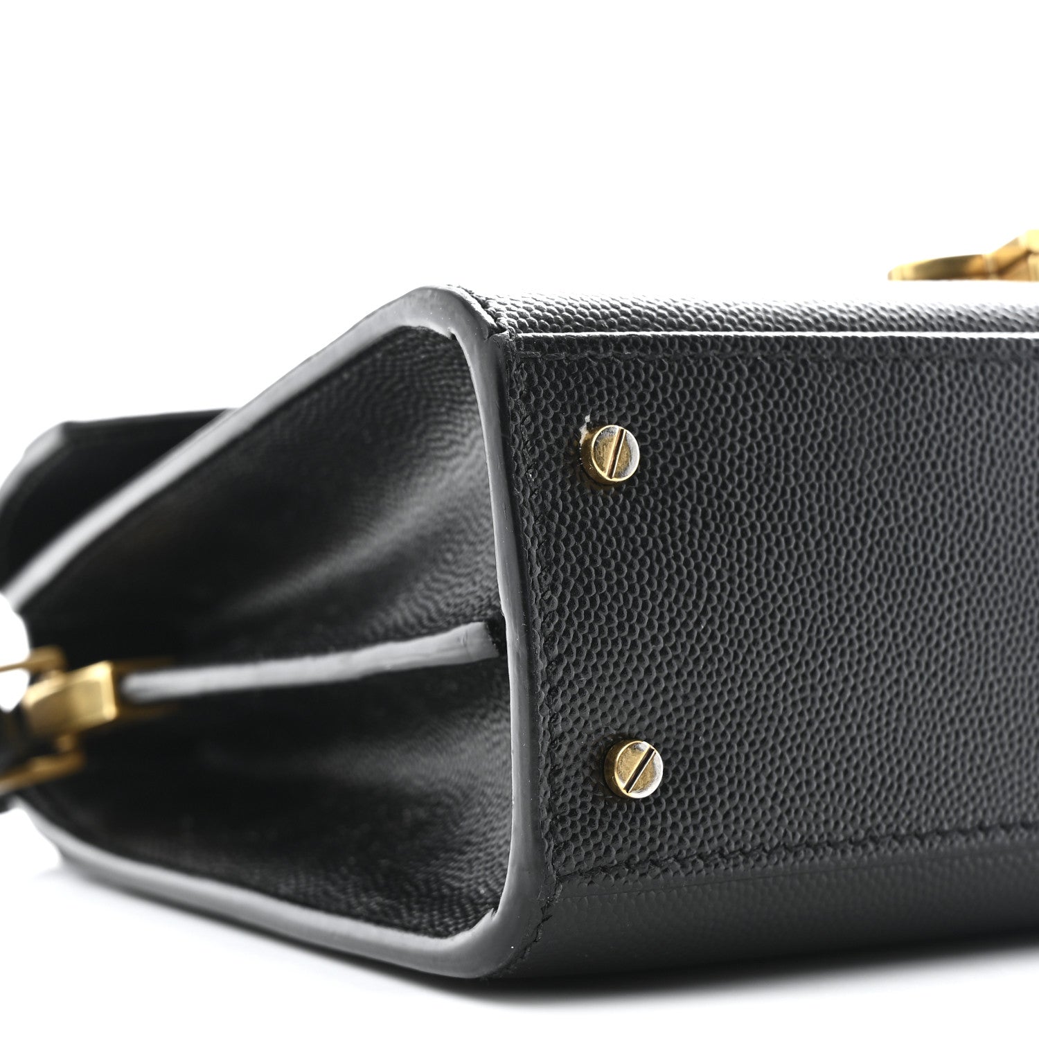 Saint Laurent Grain De Poudre Mini Classic Monogram Cassandra Top Handle Black 9 of 10