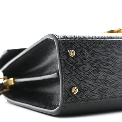 Saint Laurent Grain De Poudre Mini Classic Monogram Cassandra Top Handle Black 9 of 10
