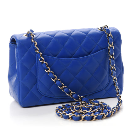 Chanel Lambskin Quilted Mini Rectangular Flap Royal Blue 3 of 11