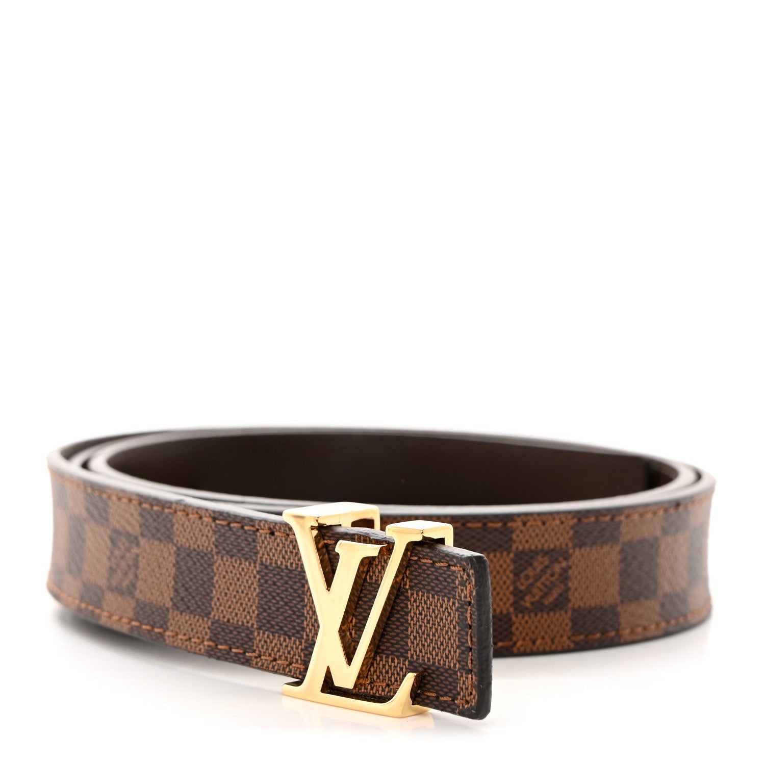 Louis Vuitton Mini Damier Ebene 25mm LV Initiales Belt 85 34 1 of 6
