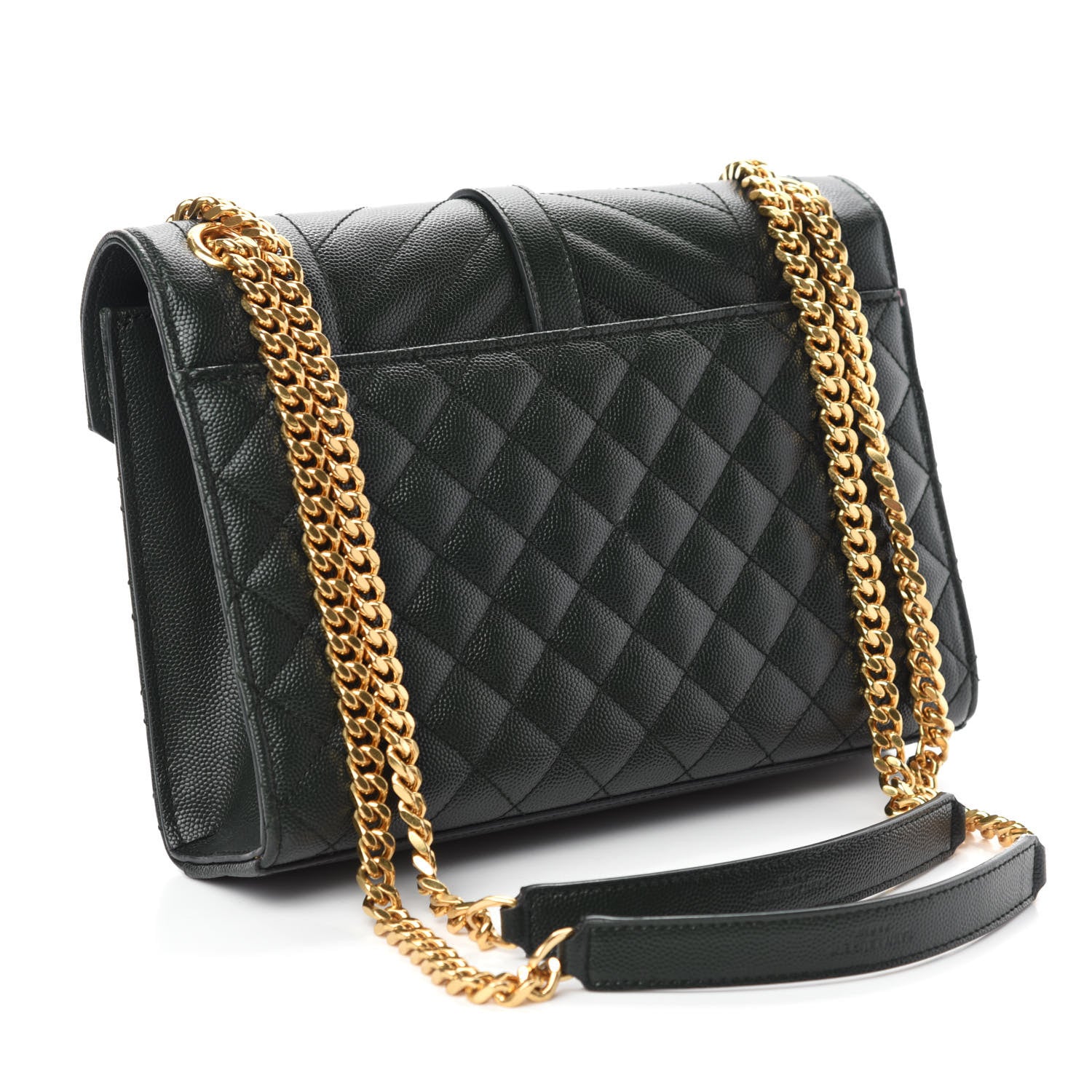 Saint Laurent Grain De Poudre Textured Mixed Matelasse Triquilt Medium Monogram Satchel Dark Tea 3 of 12