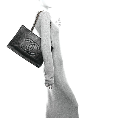 Chanel Glazed Aged Calfskin CC Tote Black 2 of 10