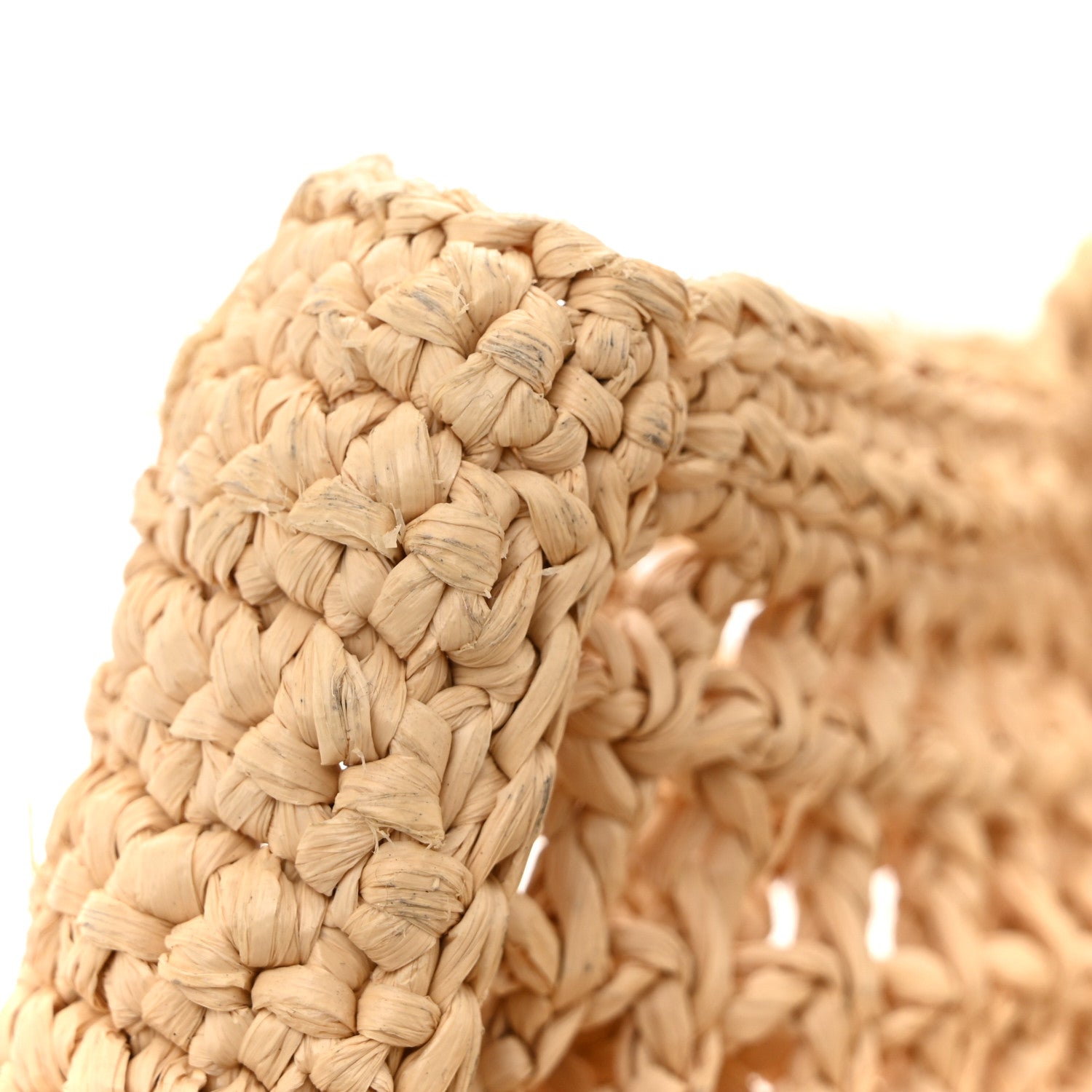 Prada Yarn Raffia Effect Crochet Logo Embroidered Tote Bag Naturale 13 of 13