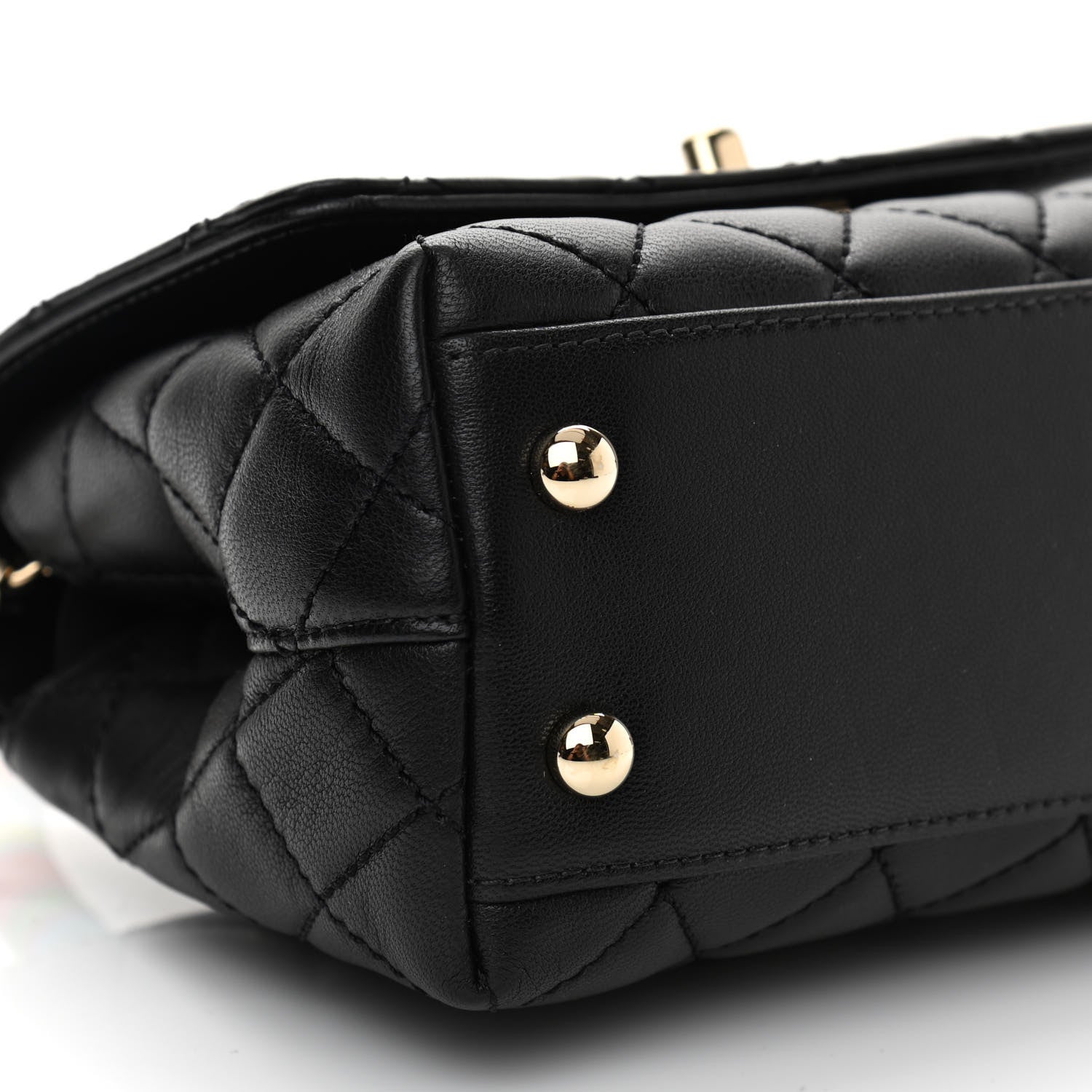 Chanel Goatskin Quilted Rainbow Extra Mini Coco Handle Flap Black 9 of 11