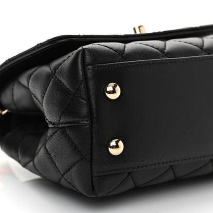 Chanel Goatskin Quilted Rainbow Extra Mini Coco Handle Flap Black 9 of 11