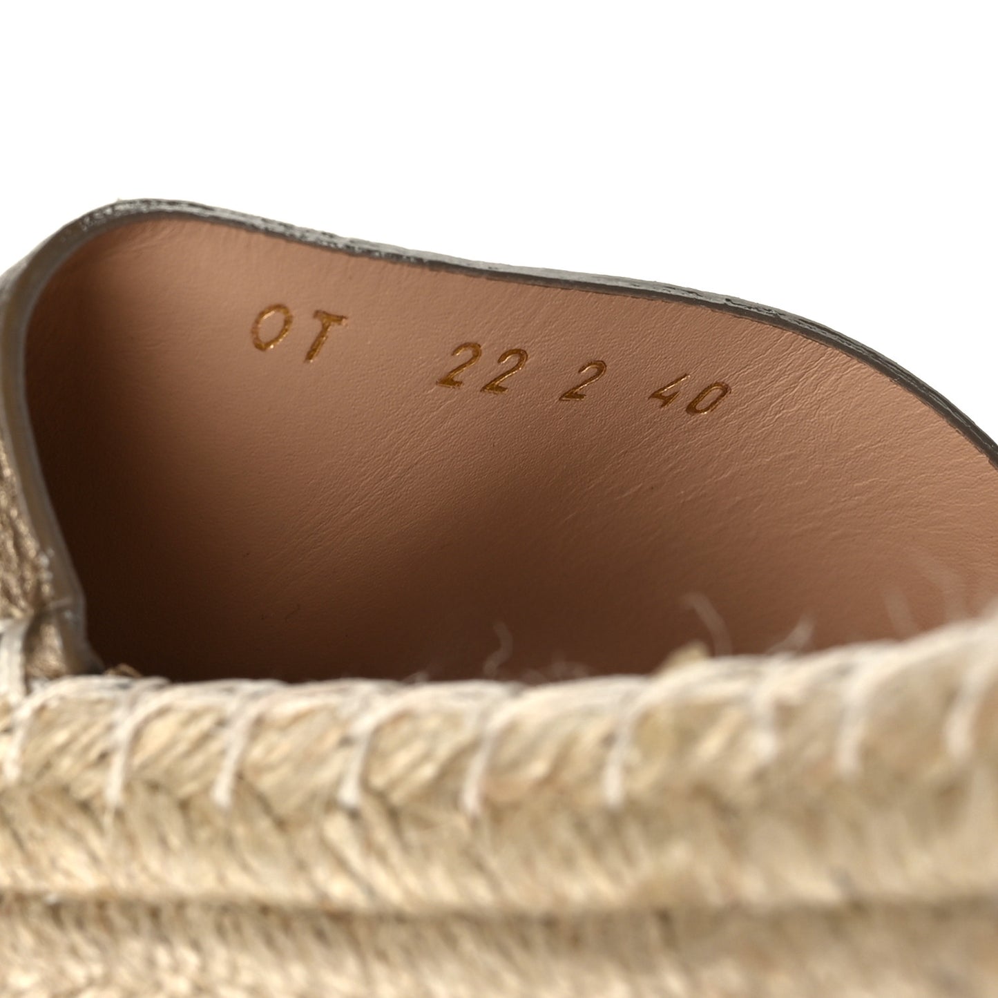 Metallic Grained Calfskin Rockstud Ankle Wrap Espadrille Flatform Sandals 40 Skin Natural