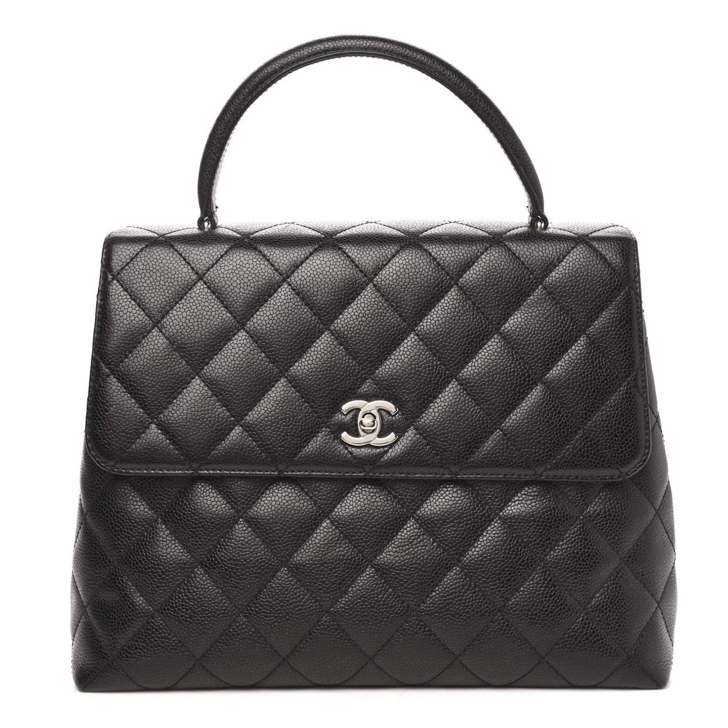 Caviar Quilted Jumbo Kelly Flap Black