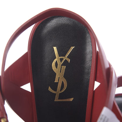 Saint Laurent Calfskin Tribute 105 Platform Sandals 41 Cordovan 6 of 9