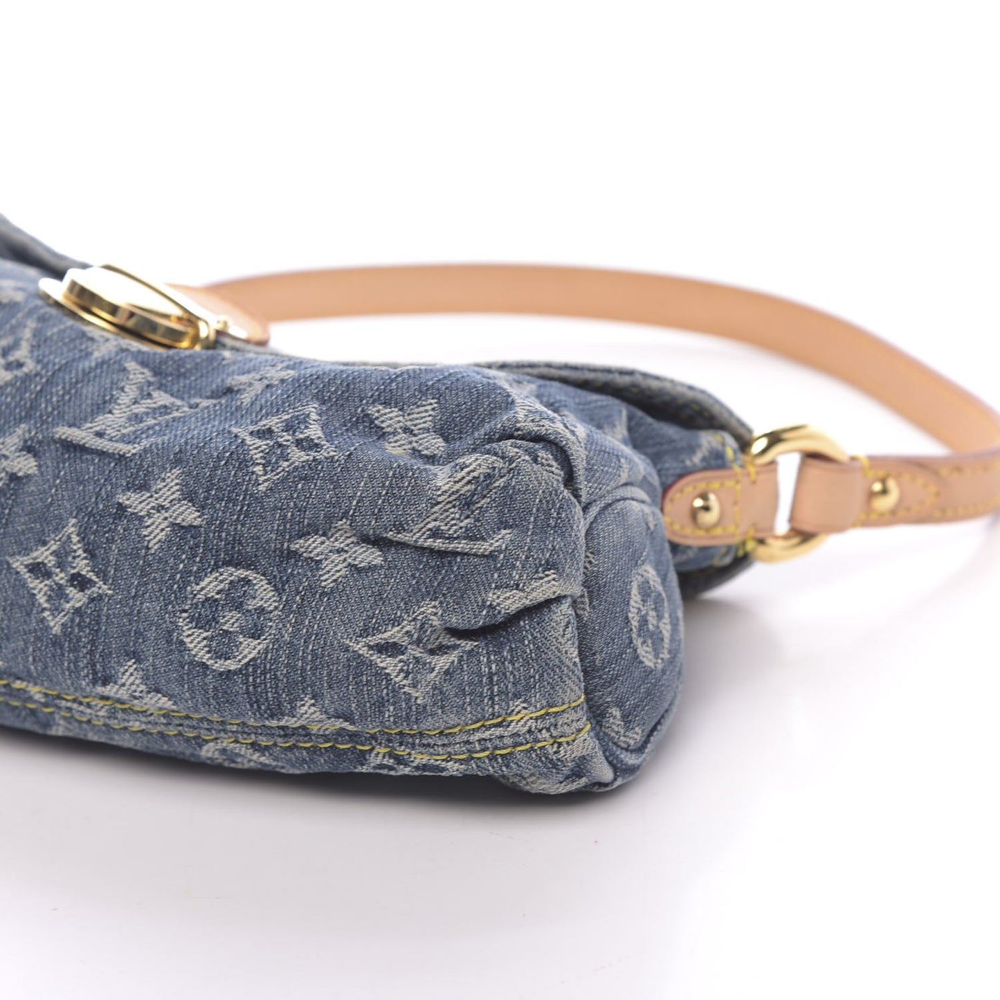 Monogram Denim Mini Pleaty Blue