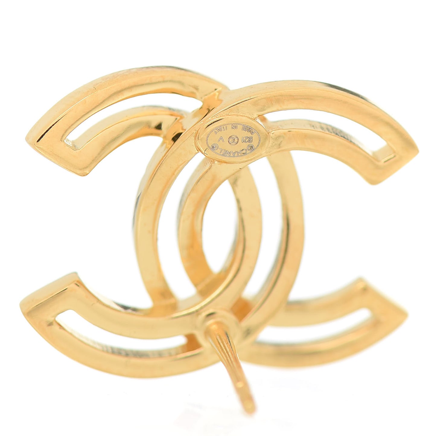 Metal Obazine CC Earrings Gold