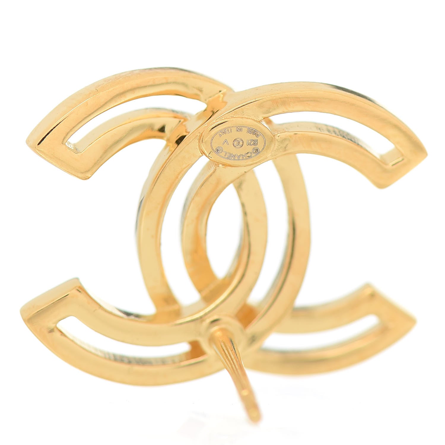Chanel Metal Obazine CC Earrings Gold 4 of 4
