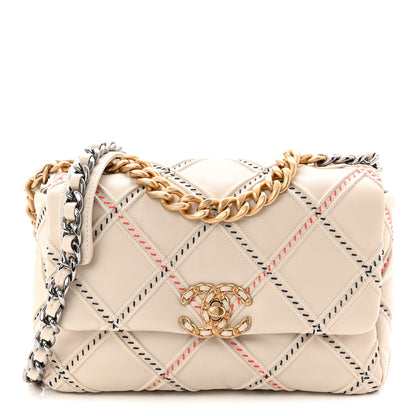 Chanel Lambskin Mixed Fibers Quilted Medium Chanel 19 Flap Beige 1 of 10
