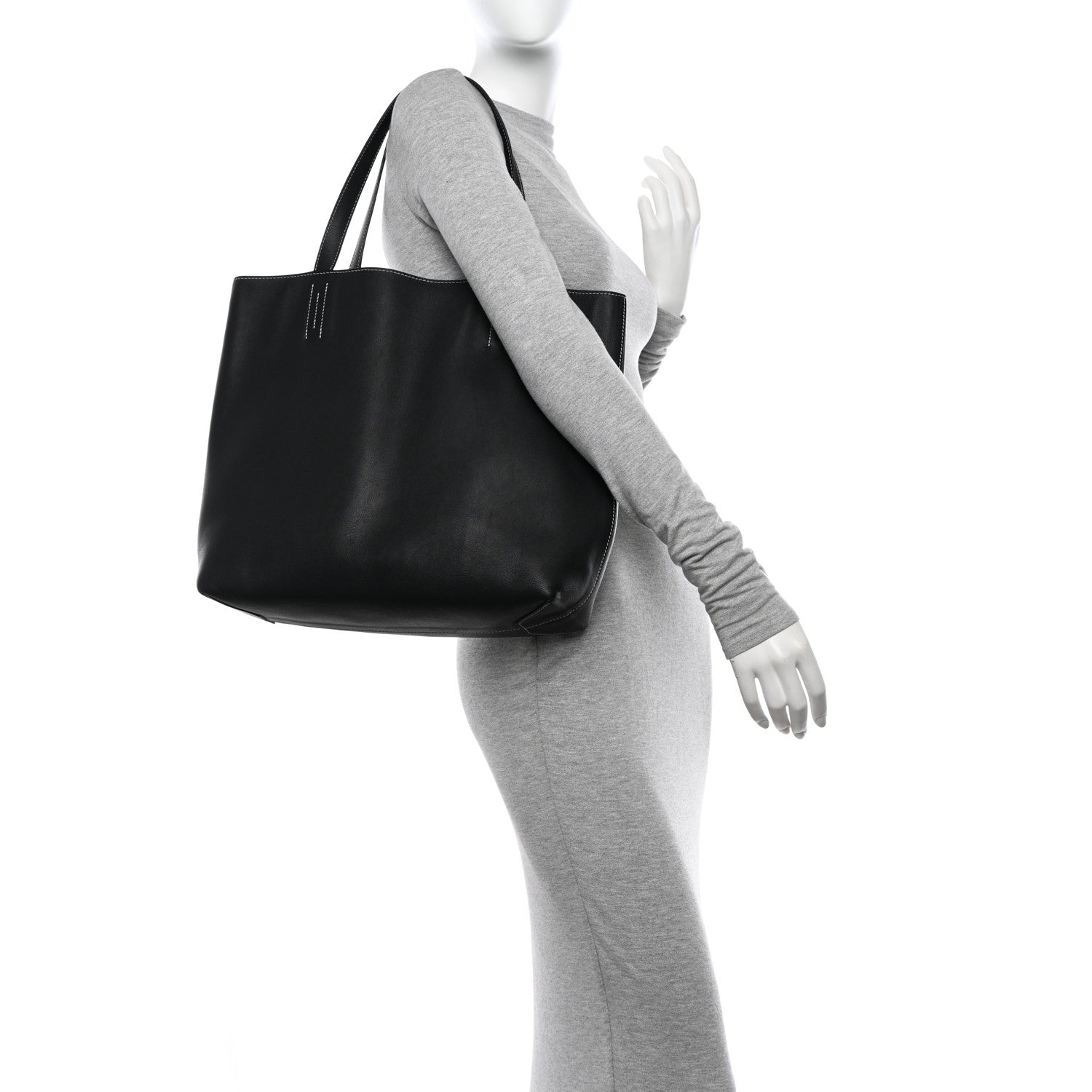 Hermes Sikkim Taurillon Clemence Double Sens 36 Reversible Tote Black Graphite 2 of 17