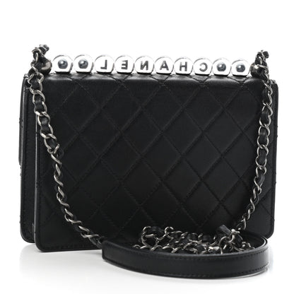 Chanel Goatskin Quilted Logo Small Chic Flap Black 2 of 8