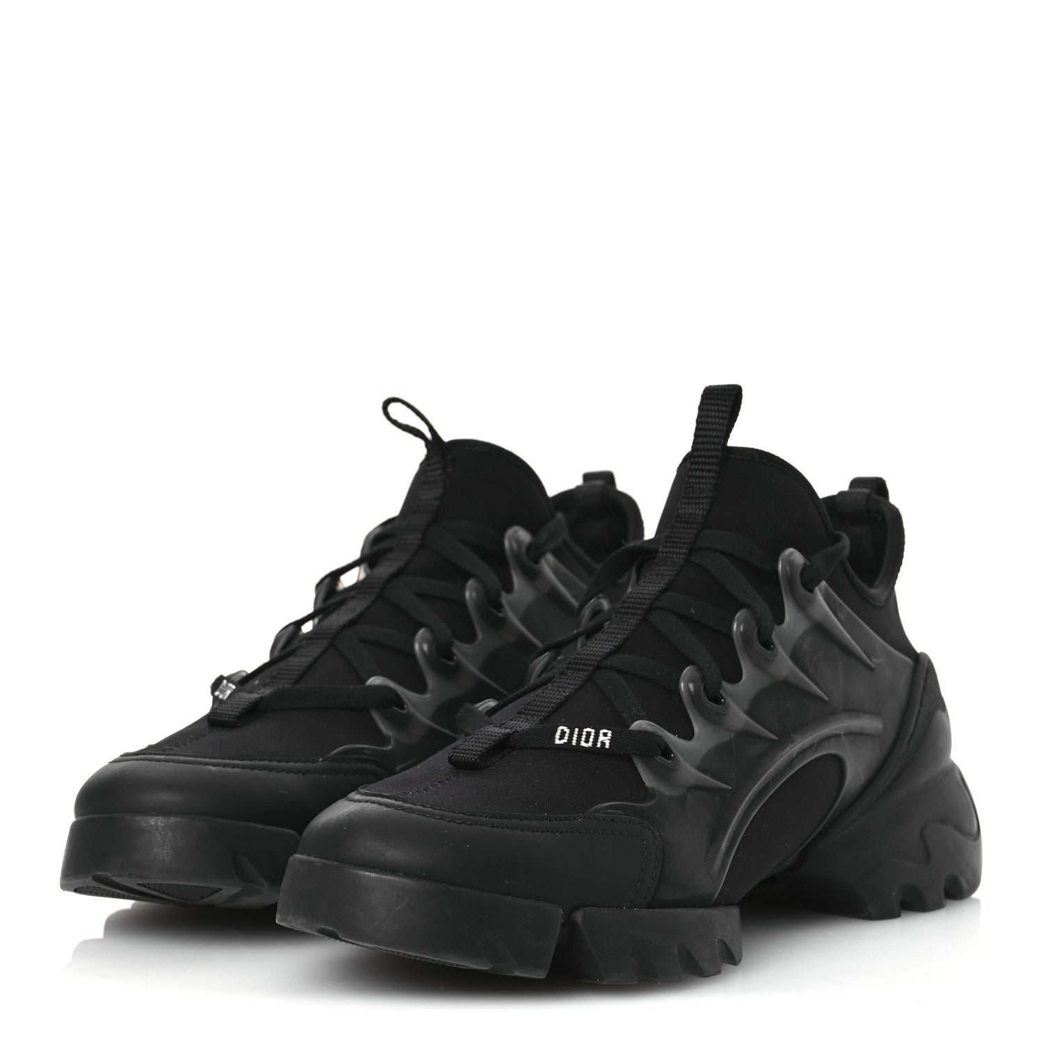 Christian Dior Neoprene Rubber Womens D-Connect Sneakers 37.5 Black 4 of 15