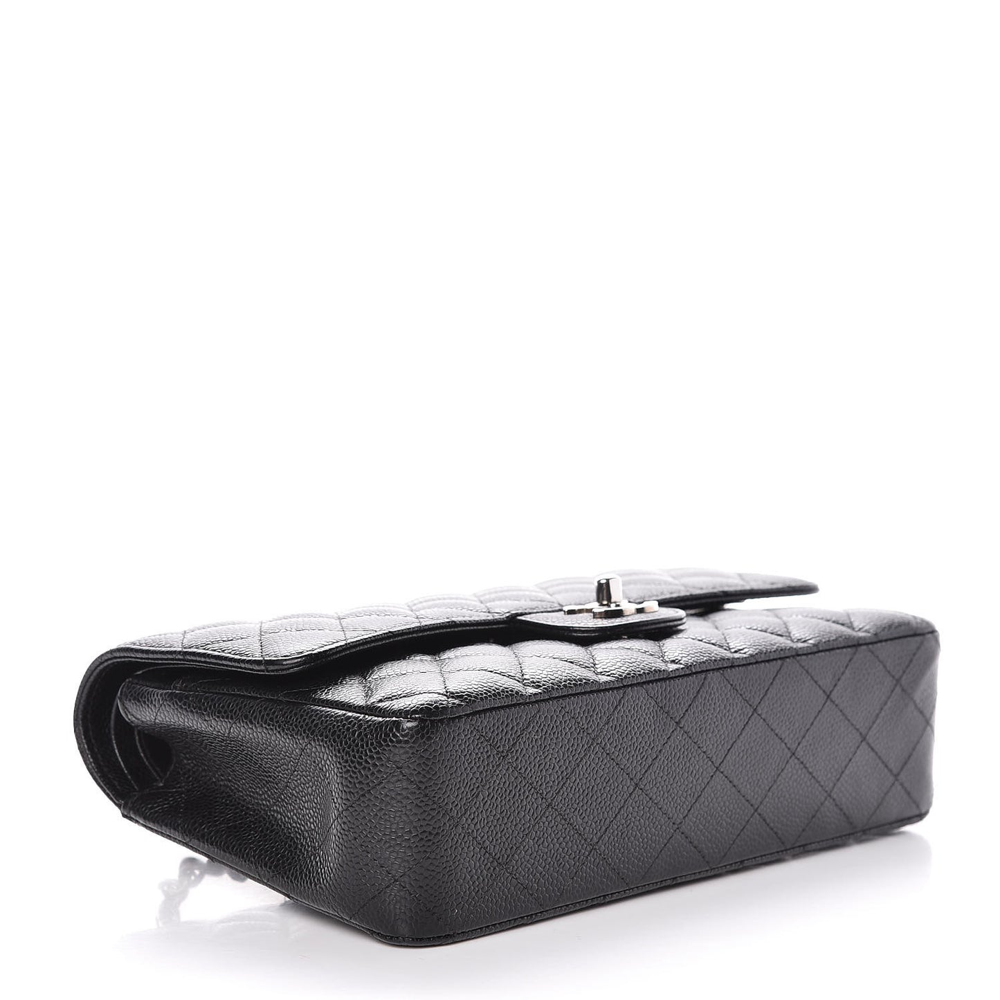 Caviar Quilted Medium Double Flap Black