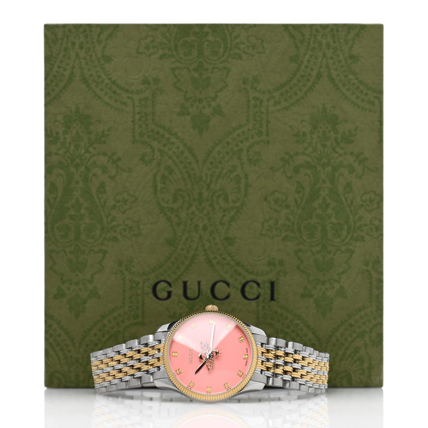 Gucci Stainless Steel 29mm G-Timeless Bee Quartz Watch Pink 5 of 5