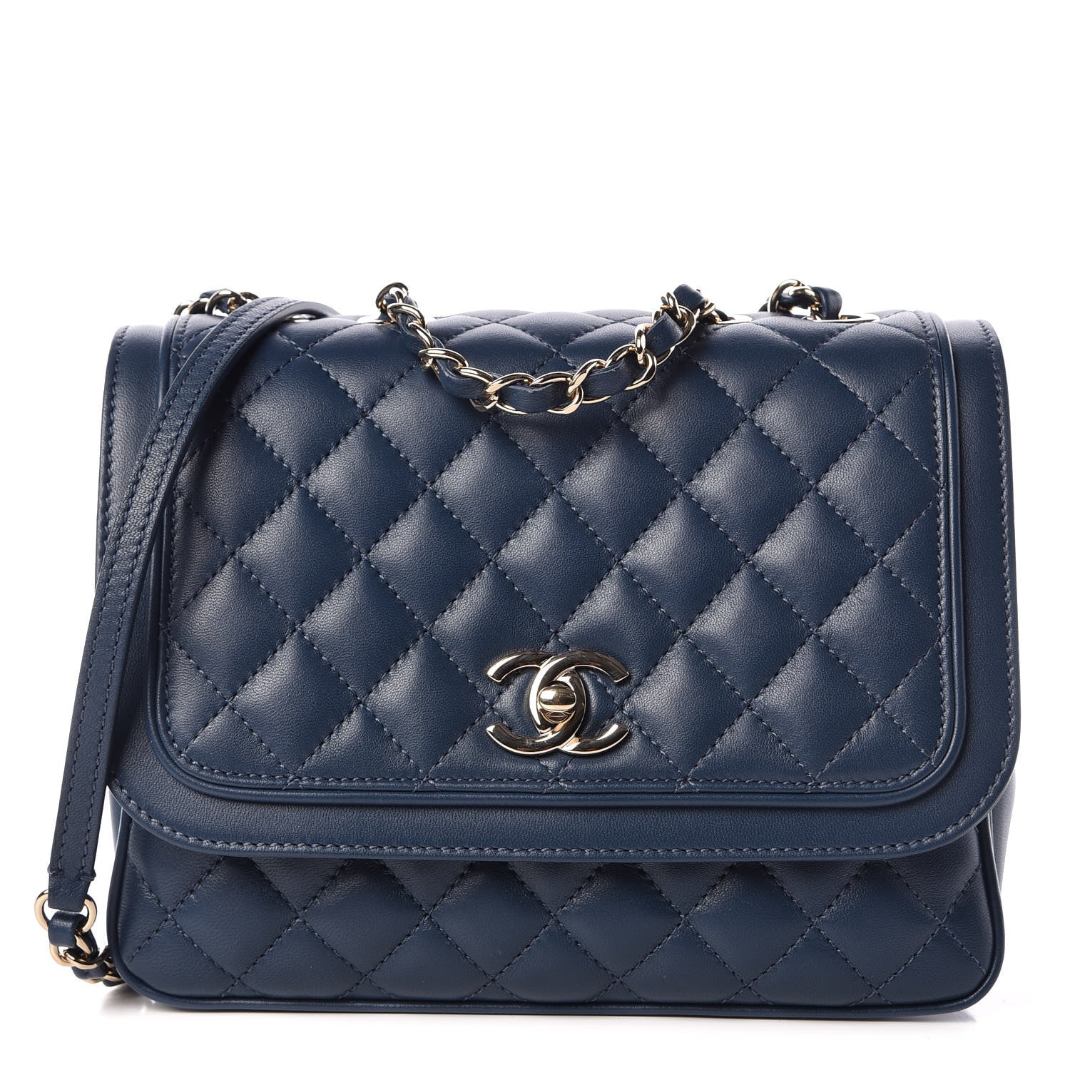 Chanel Lambskin Quilted Medium Lovely Day Flap Blue 1 of 9