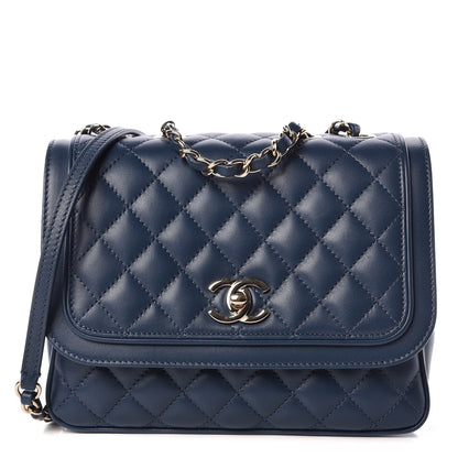 Chanel Lambskin Quilted Medium Lovely Day Flap Blue 1 of 9