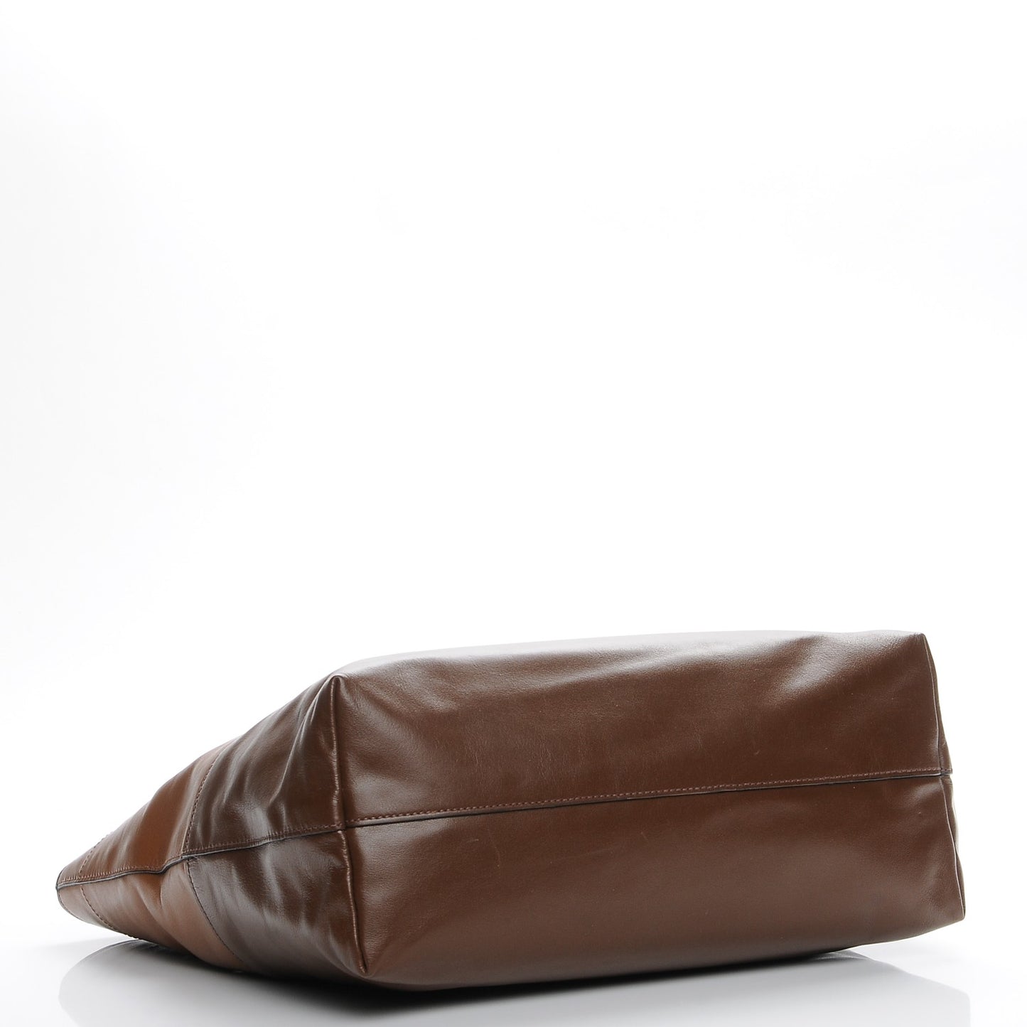 Vitello Soft Bi-Color Shopping Tote Cannella Palissandro